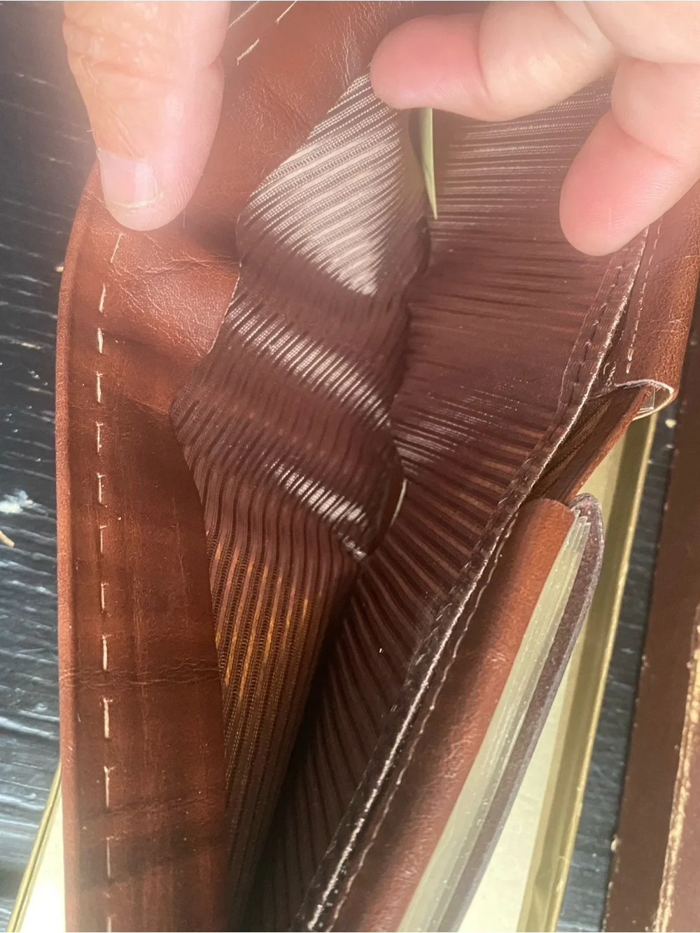 Men’s Brown Leather Wallet - Trifold Card Holder